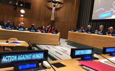 Action Against Hunger represented at a meeting of the United Nations Security Council
