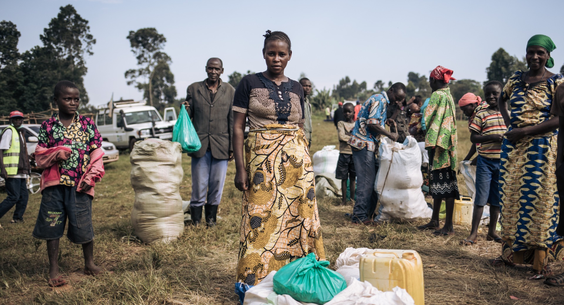 Cécile Tabo Mapamadjo, 28, shops for her family with support from Action Against Hunger at the Largu Food Market, in Ituri, eastern Democratic Republic of Congo.