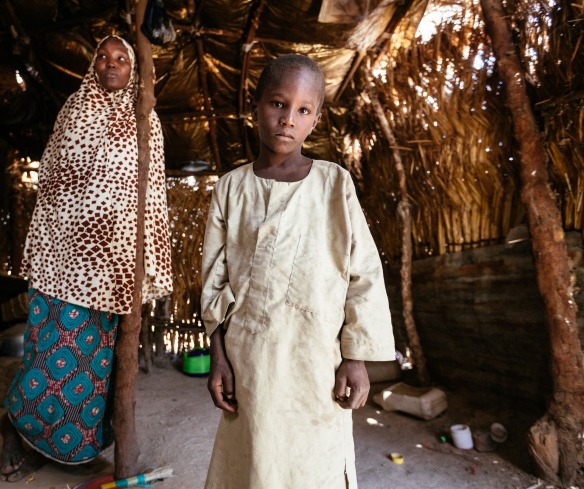 A mother and her son who were displaced by the conflict in northern Nigeria.