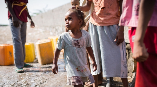 A girl in Hodeidah, Yemen